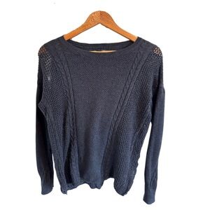 American Eagle Outfitters Dark Gray Cable Knit Sweater